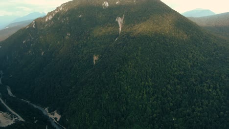 mountainous forest valley aerial view