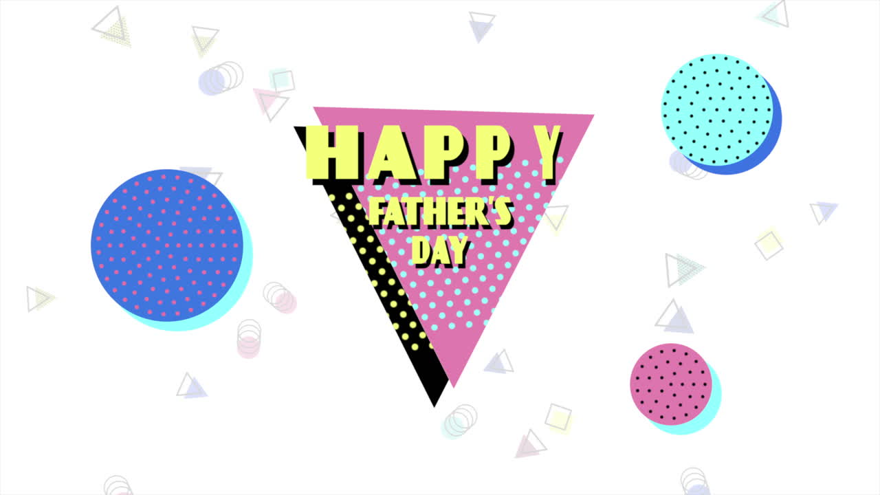 애니메이션 텍스트 아버지의 날 및 모션 추상적 인 기하학적 모양 멤피스 배경 1