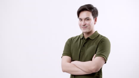 confident young man posing for portrait in studio setting close-up view professional expression
