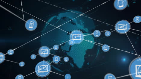 animation of network of connections over globe