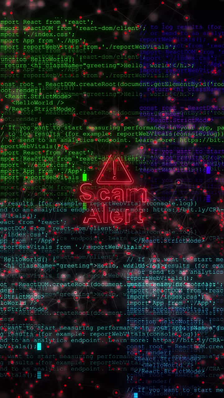 Abstract scan alert digital glitch effect noise background error signal virus code software hack