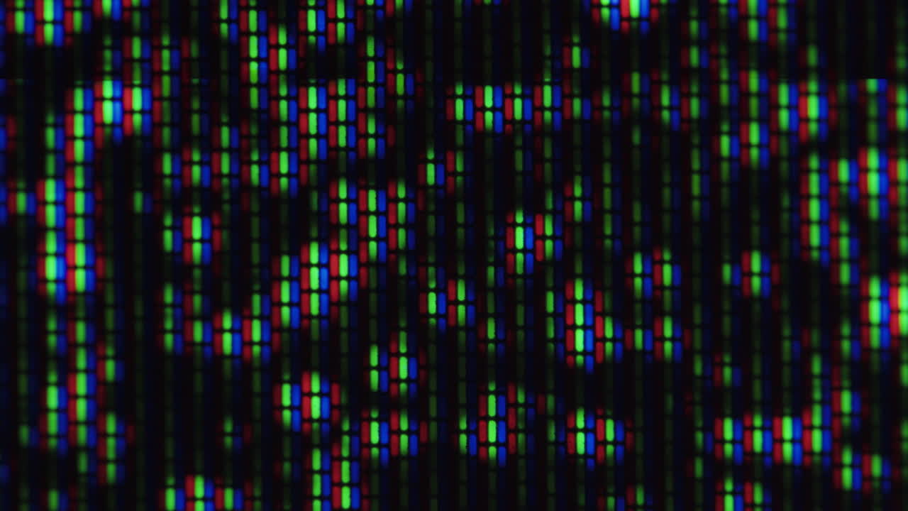 Close-up of a Defective TV Screen