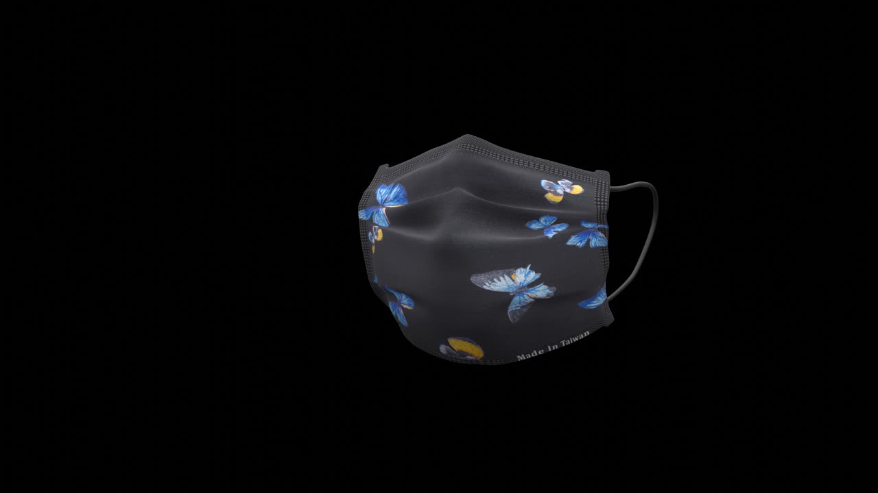 3d 나비 인쇄 패턴 의료용 마스크, 수술용 마스크 원형 회전 - 마스크의 기능은 바이러스 전파 및 감염 가능성을 방지하는 것입니다.