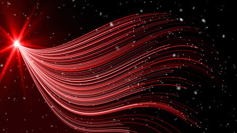 animation of white specks over glowing red light trails