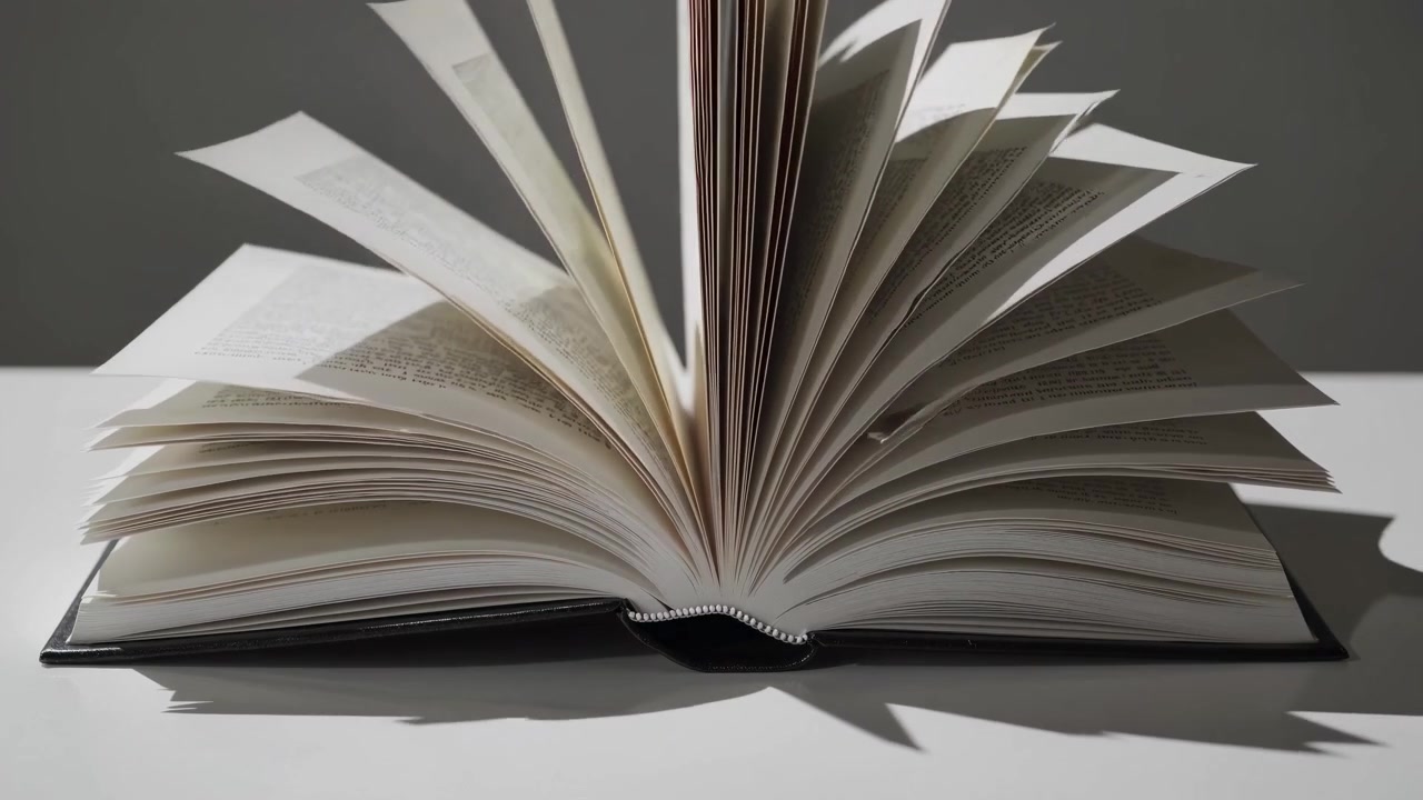 White Pages of an Open Book Turning Rapidly