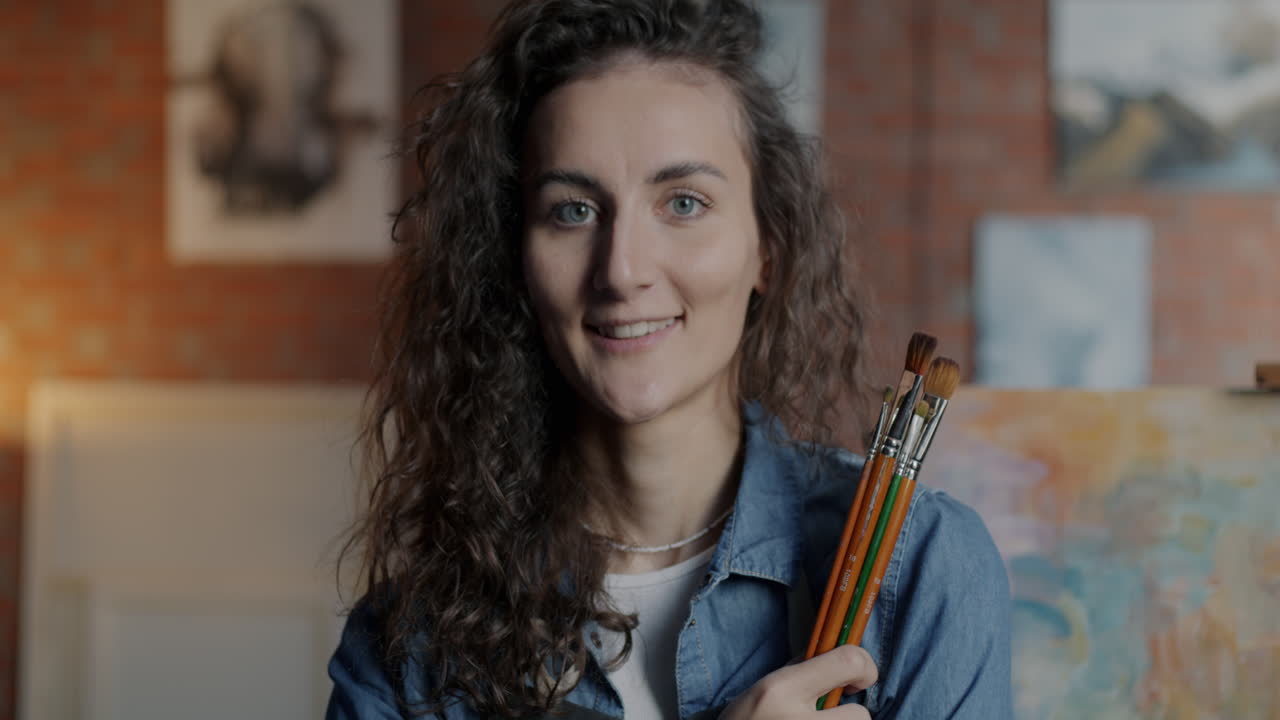 Woman Artist in a Painting Studio