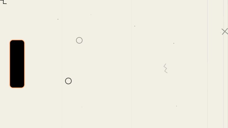 Grafica animata minimalista astratta con forme geometriche e grana della pellicola