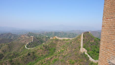 endless great wall of china in the jinshanling section. panning left shot