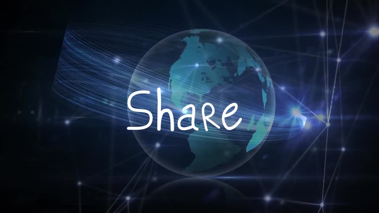 Animation of share text over globe