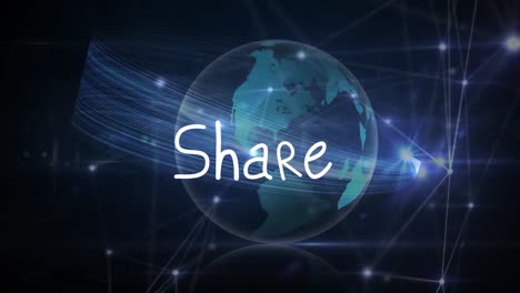 Animation-of-share-text-over-globe