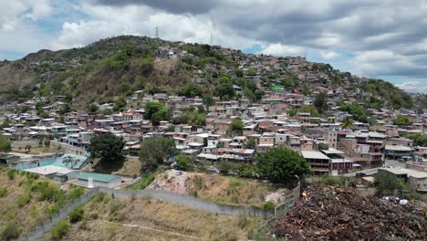 view of poor neighborhood of tegucigalpa with high rates of violence, honduras