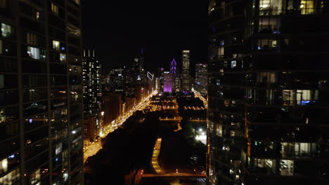 Aerial-Pullback-Reveals-Amazing-City-Skyscrapers-at-Night