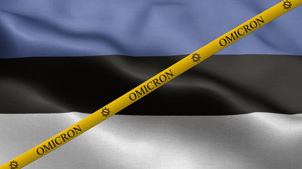 variante omicron y franja de prohibición en la bandera de estonia