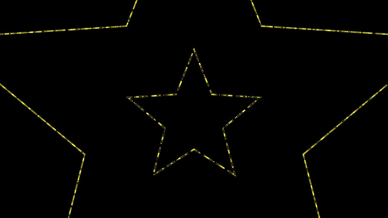 líneas doradas abstractas forma de estrella bucle de animación de fondo con alpha channel.star elemento de fondo