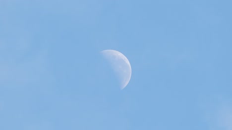 half moon during daytime blue sky with slight clouds timelapse australia, victoria, gippsland, maffra medium shot