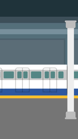 gráfico de movimiento de la escena del tren llegando a la estación