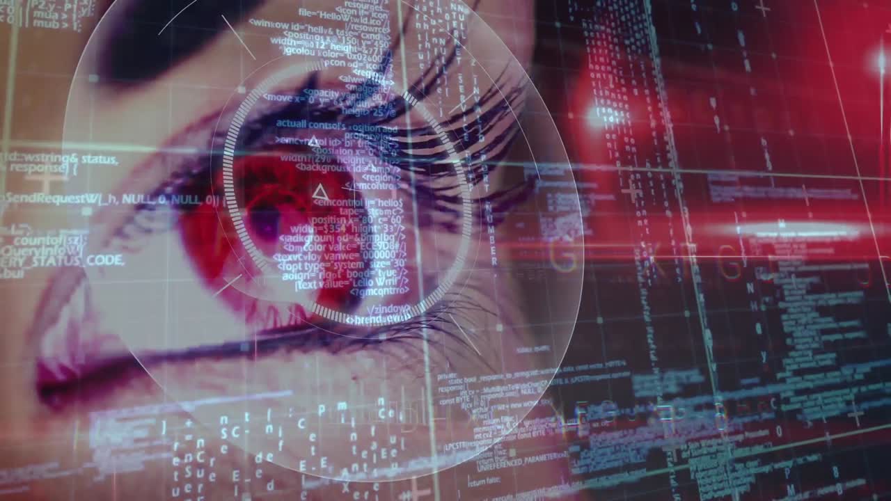 ojo femenino centrado en los datos