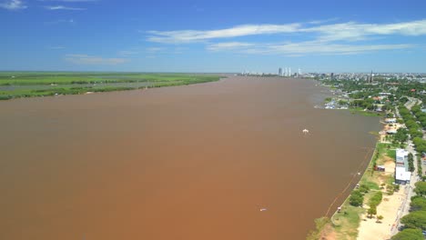 río parana rosario argentina provincia de santa fe imágenes aéreas con drones de la ciudad vistas del río parana