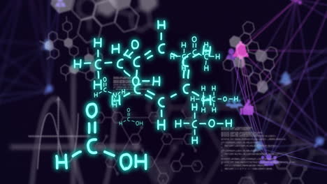 animación del procesamiento de datos científicos sobre un fondo oscuro
