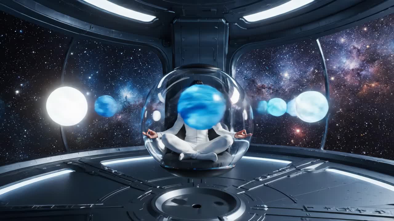 Meditating in Space Among the Planets