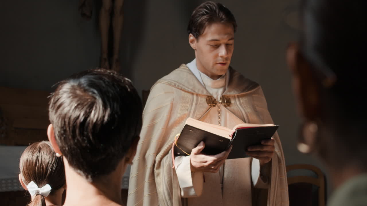 Priest leading a religious service