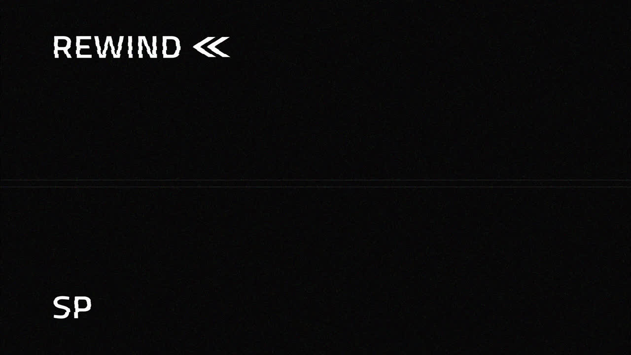 VHS Rewind Effect with Static and Glitch Overlay