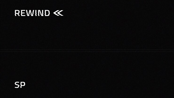 VHS Rewind Effect with Static and Glitch Overlay