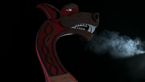 head of the viking boat, represents the fleet of boats bringing the worriers and elites, historical reenactment, studio shot