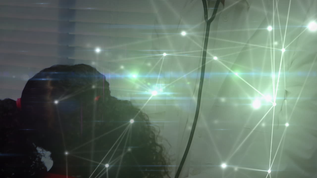 animación de la red de conexiones a través de circuitos integrados en servidores