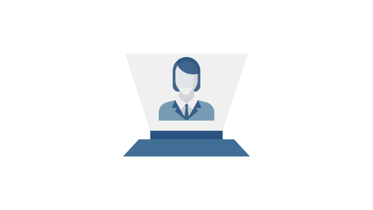 Animated Holographic Projection of a Business Woman Avatar