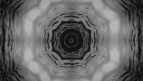 Bucle-Sin-Interrupción-Fractal-Circular-Blanco-Y-Negro