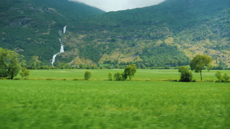 View-Of-The-Beautiful-Rural-Landscape-In-Scandinavia-Filmed-From-A-Car-Window-4k-Video