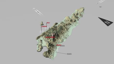 3d terrain map east timor