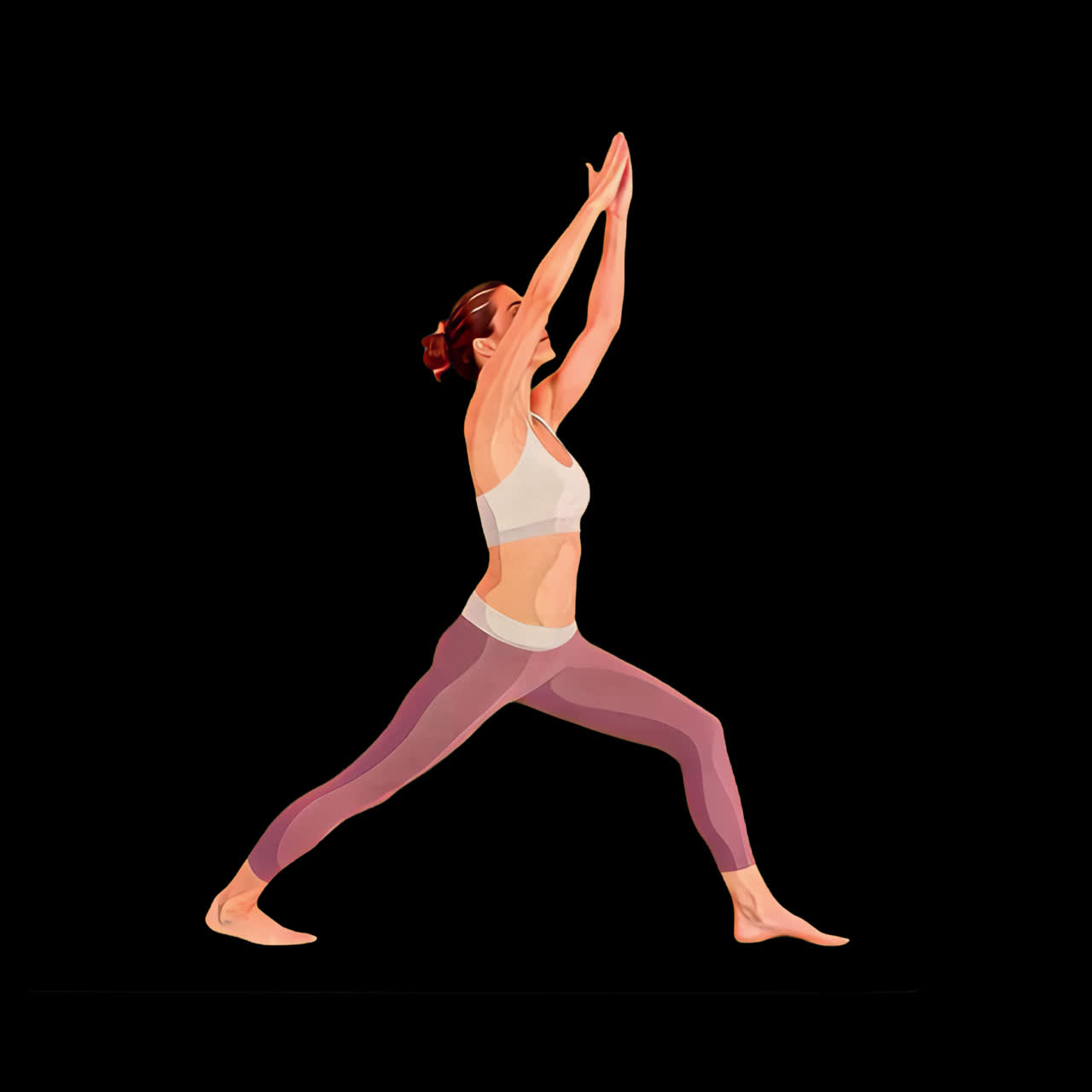 Kvinde i yogastilling, animeret ikon, isoleret aktiv, transparent 4K-video, alfakanal, ProRes 4444
