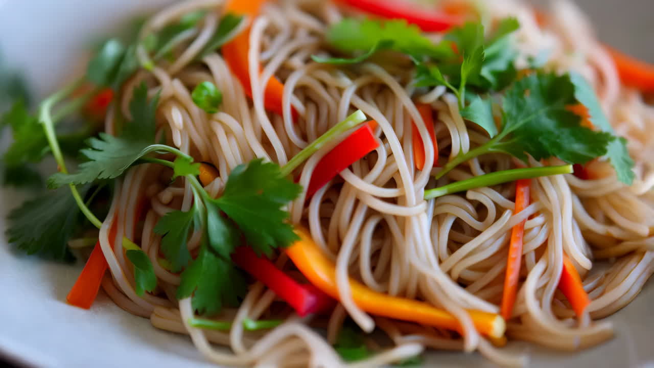 Noodle Dish with Vegetables and Herbs