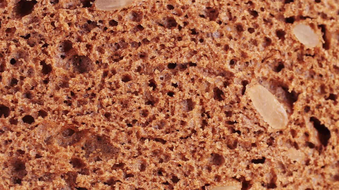 Close-up of a slice of brown bread