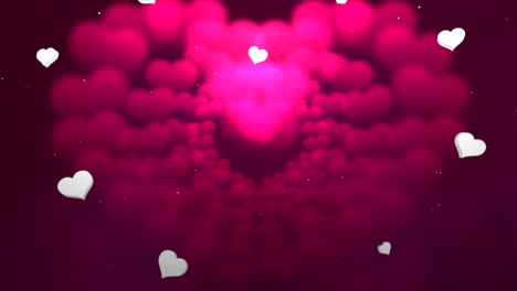 Pink-Valentine-hearts-in-romantic-pink-sky-with-cloud