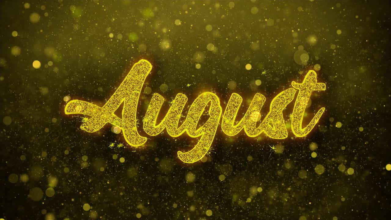 Golden Glitter August Text Effect