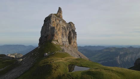drone footage of the amazing formation gross achslenstock, schwyz, switzerland