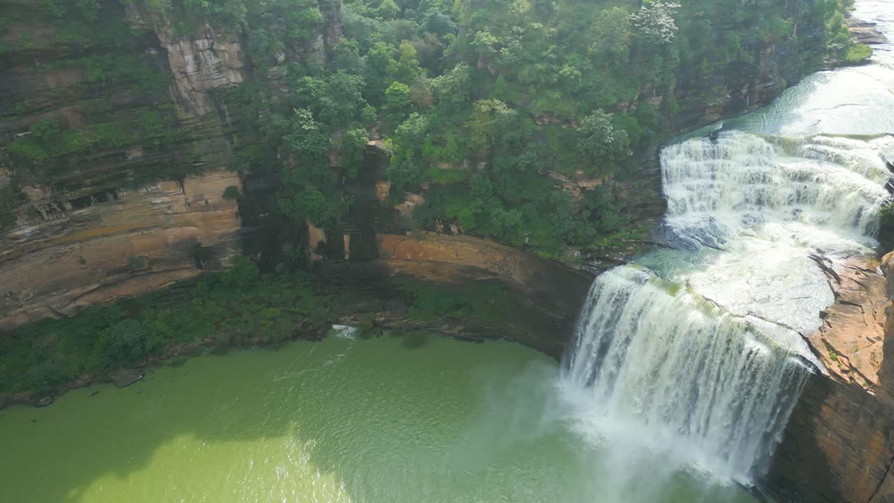 Waterfall Rajdari Devdari and Latif Shah Dam Aerial View | Premium ...