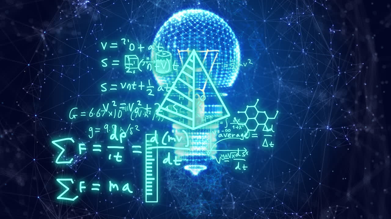animazione della lampadina e elaborazione matematica dei dati