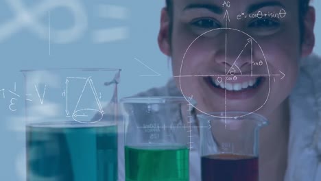 Animación-De-Fórmulas-Matemáticas-Sobre-Científicos-En-Laboratorio