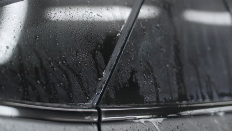 wet car window with water drops