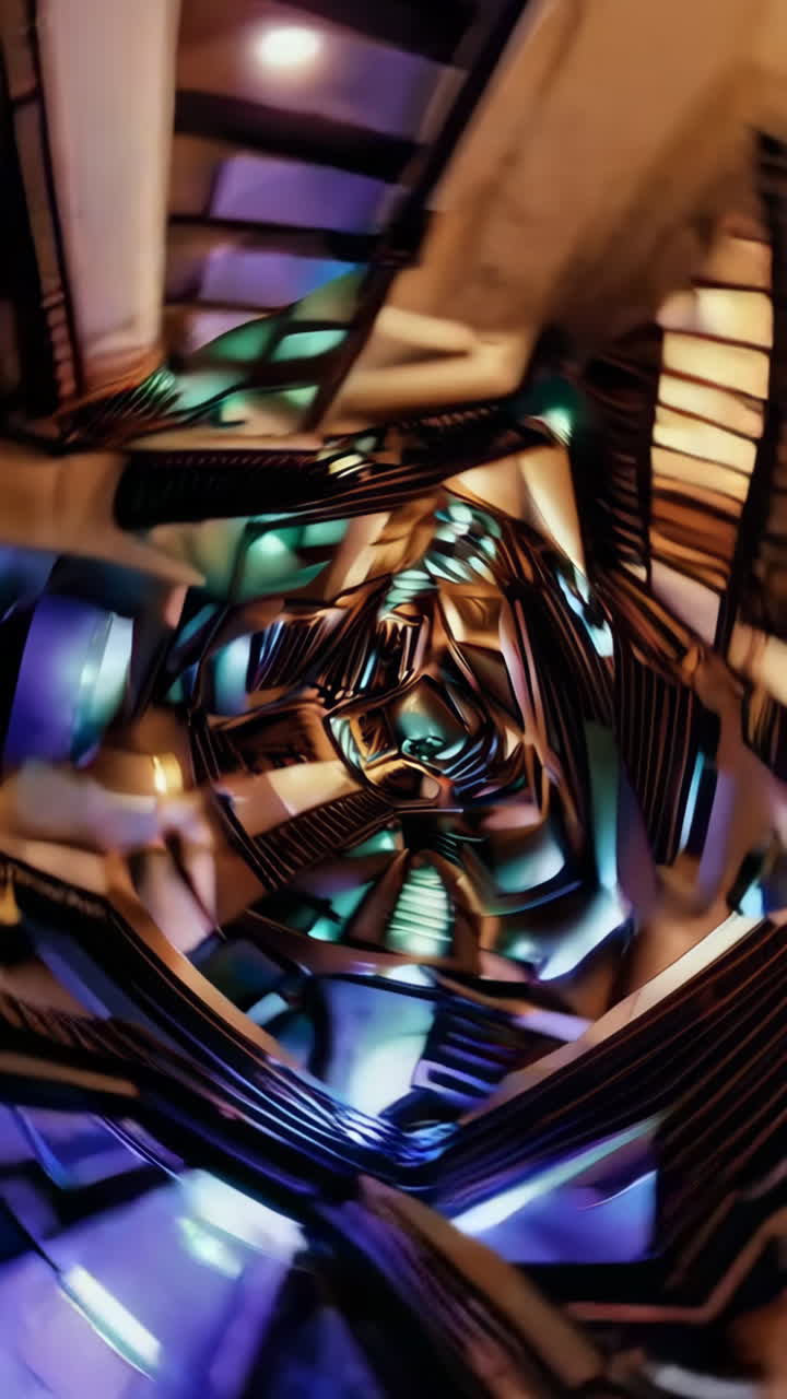 Abstract Spiral Staircase Tunnel