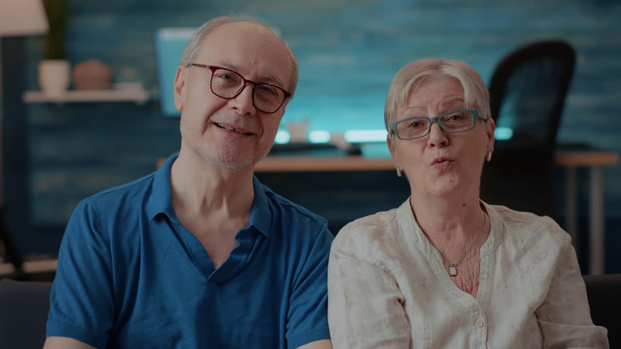 Portrait of an elderly couple at home