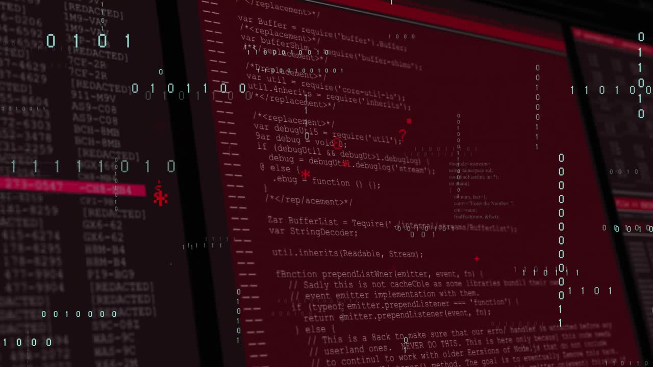 animación del procesamiento de datos sobre un fondo negro
