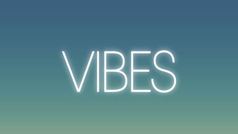 animation of vibes text over blue background