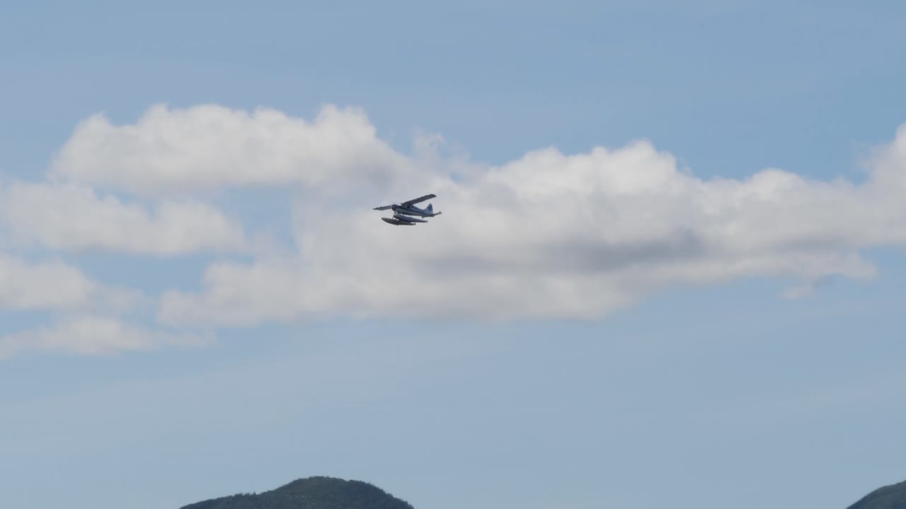 Waterplane flying over Ketchikan, Alaska.