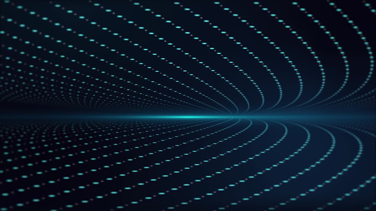 Technology digital dots abstract wave blue loop background