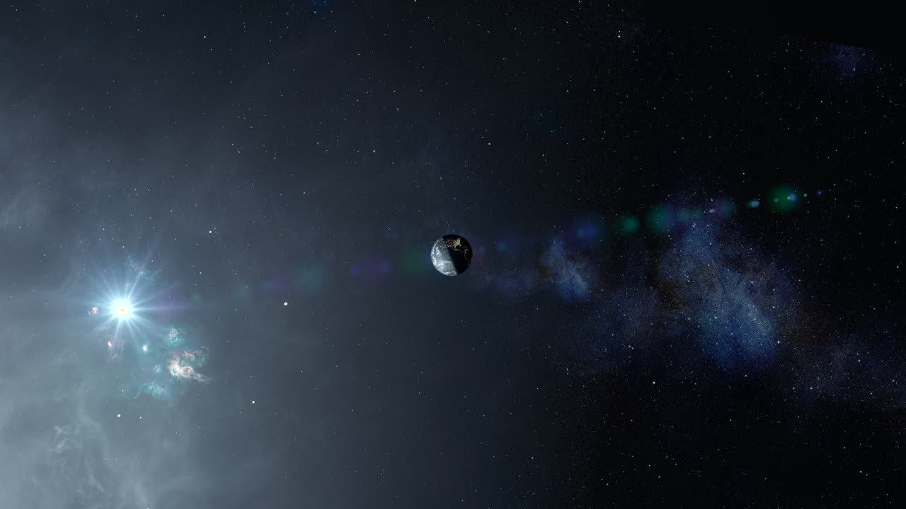 la tierra en la inmensidad del espacio